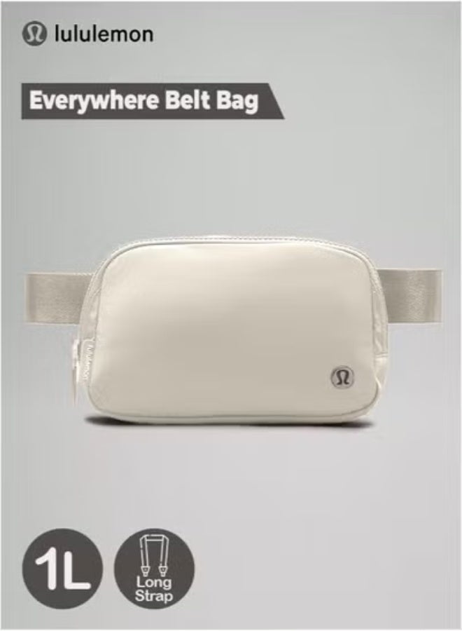 لولوليمون حقيبة حزام في كل مكان، حقيبة بطن مدمجة ومريحة مع جيوب بسحاب، وجيب خارجي يسهل الوصول إليه، وجيب أساسي داخلي للتخزين أثناء التنقل، لون كريمي - Image 1